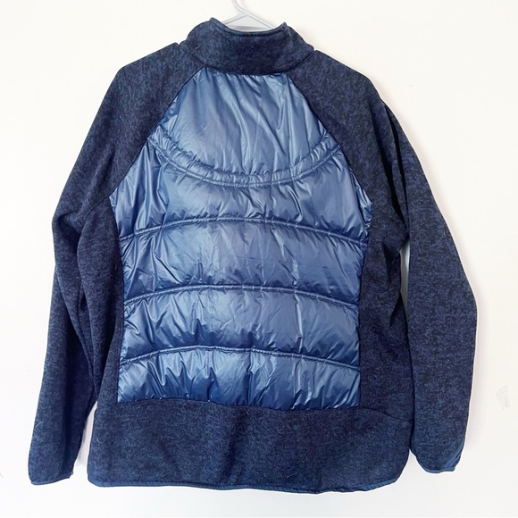 London Fog Mixed Media Down Puffer Coat Jacket XXL Navy Blue Gold Hardware 2XL - Picture 5 of 11